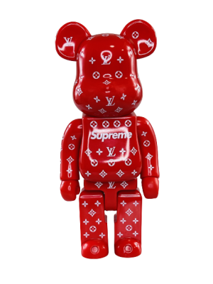 Bearbrick Louis Vuitton Supreme красный 400% (28 см)