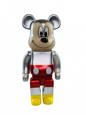 Bearbrick Микки Маус "90 лет" Серебряный 400% (28 см)