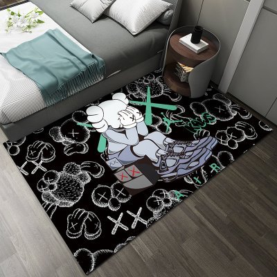 Ковер Kaws BFF Air Jordan Passing Through Горизонтальный Черный/Зеленый