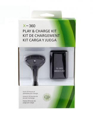 Xbox 360 Зарядка для джойстика 2 в 1 Черная