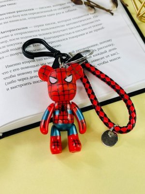Брелок Bearbrick с ремешком Человек Паук (Красный)