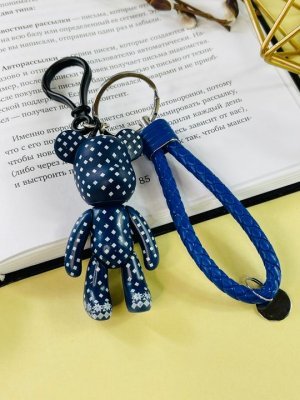 Брелок Bearbrick с ремешком Ромбики (Синий)