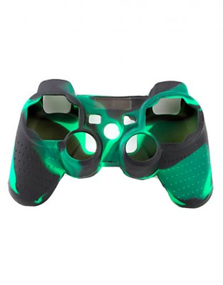 Силиконовый чехол на джойстик PS3 Черно-Салатовый