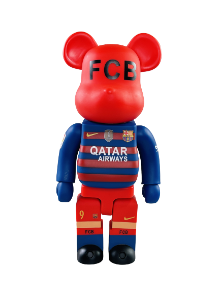 Bearbrick FCB Qatar Airways Suarez 9 Unicef 400% (28 см)