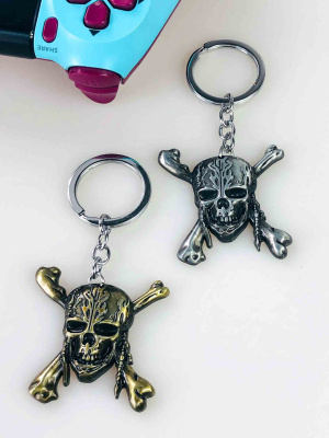 Ігровий брелок “Череп Пірата” — металевий брелок для геймерів, колір на вибір