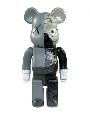 Bearbrick x Kaws Dissected Companion Беарбрик серый 400% (28см)