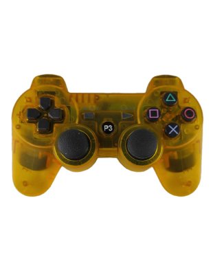 Бездротовий Джойстик PS3 (прозорий жовтий)