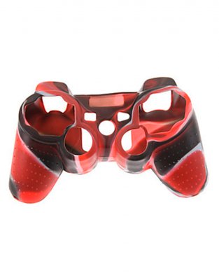 Силиконовый чехол на джойстик PS3 Черно-Красный