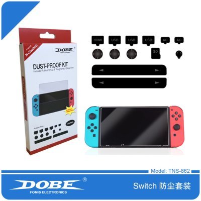 Пылезащитная заглушки + Стекло Nintendo Switch TNS-862