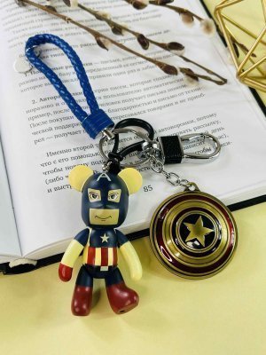 Брелок Capitan America Bearbrick Капитан Америка Тройной