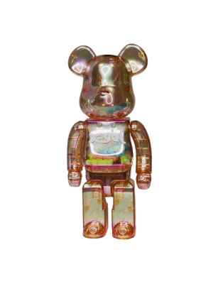 Bearbrick X-Girl (фігурка прозора рожева) 400% (28см)