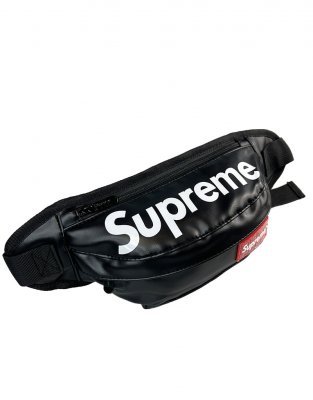 Сумка-бананка Supreme Эко-кожа (Черная)