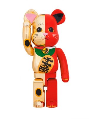 Bearbrick Maneki Neko Gold_Red 400% (28см)