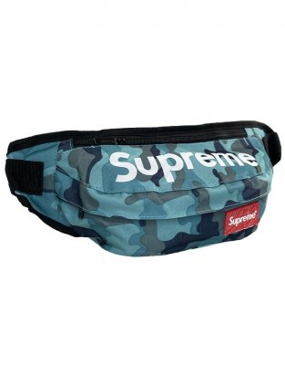 Сумка-бананка Supreme Камуфляж (Голубая)