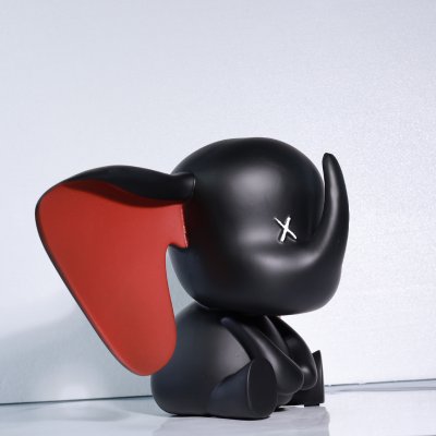 Дизайнерская Фигурка Слон Черный Сидячий