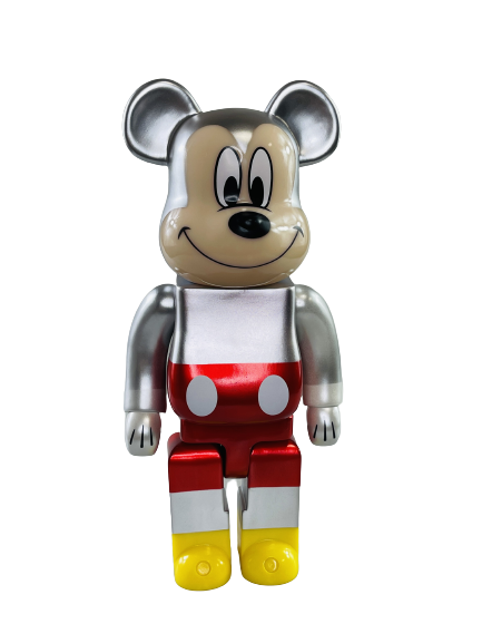 Bearbrick Микки Маус "90 лет" Серебряный 400% (28 см)