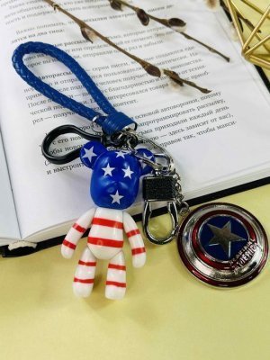 Брелок Bearbrick Капитан Америка Тройной