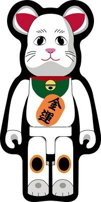 Ковер Bearbrick Lucky Cat Денежный Кот Белый