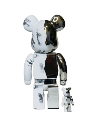 Bearbrick Daniel Arsham & Hajime Sorayama 400% + 100% (28см+7см)