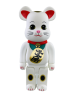 Bearbrick Манеки Неко Lucky Money Cat белый 400% (28см)