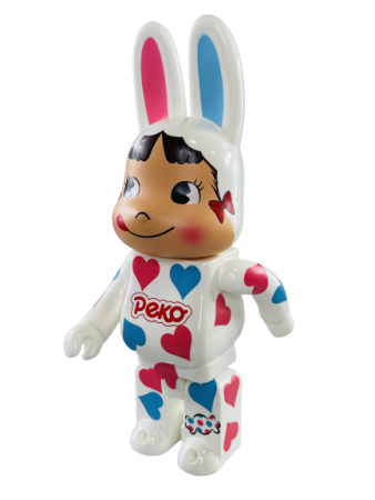 Bearbrick Rabbrick Сердце Пеко-чан Белый 400% (28см)