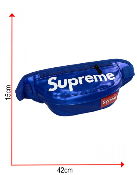 Сумка-бананка Supreme эко-кожа (Синяя)