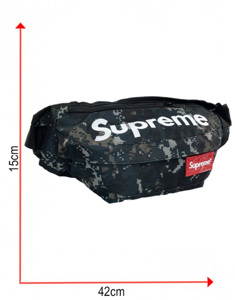 Сумка-бананка Supreme Камуфляж (Черная)