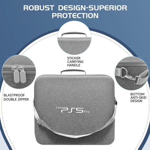 Сумка-кейс для PlayStation 5 Pro — жорстка захисна сумка великої місткості для консолі та аксесуарів