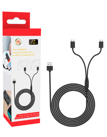 Кабель зарядки USB Type-C 2-в-1 JYS-NS195