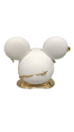 Фігурка Голова Міккі Маус біла з золотою підставкою (28см)