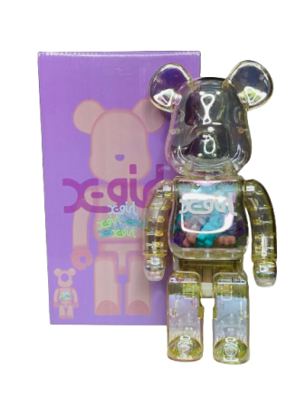 Bearbrick X-Girl (фігурка прозора біла) 400% (28см)