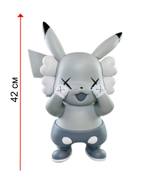 Фигурка Kaws Покемон Пикачу Серый (42 см) Фигурка Kaws Покемон Пикачу Серый (42 см)