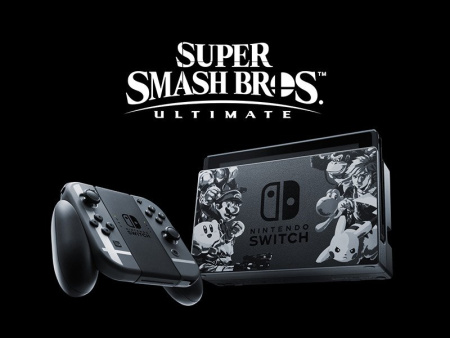 Игровая приставка Nintendo Switch (серый) + код загрузки для Super Smash Bros. Ultimate