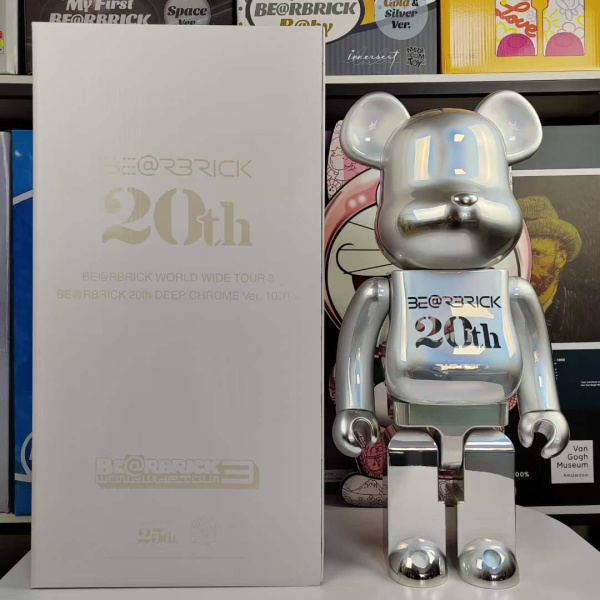 Bearbrick 20th anniversary deep Chrome 1000% (70см)