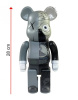 Bearbrick x Kaws Dissected Companion Беарбрик серый 400% (28см)