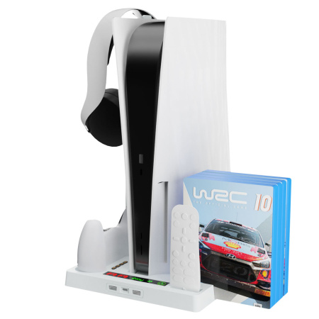Зарядная станция для 2 DualSense  PS5 охолоджувальна підставка зберігання дисків   HBP-271