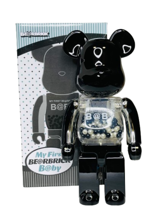 Bearbrick My First Baby (Фігурка Чорно-срібляста) 400% (28 см)