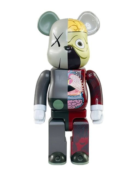 Bearbrick x Kaws Dissected Companion Беарбрик коричневый/красный 400% (28см)