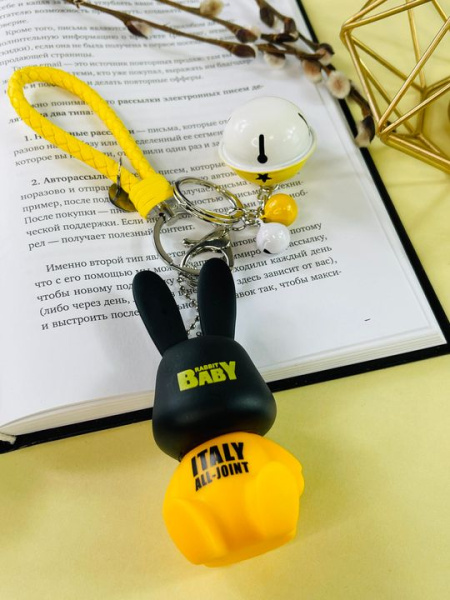 Брелок Кролик Погремушка (Желтый)