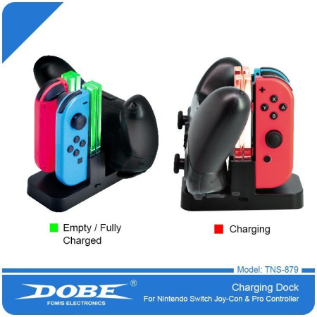 Зарядное устройство для Nintendo Switch Joy-con/Pro Controller с подсветкой TNS-879