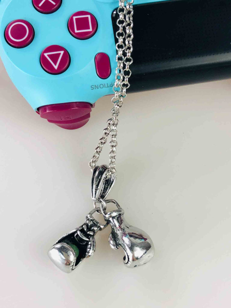 Кулон-підвіска “Боксерські рукавиці” для геймерів — ігровий металевий амулет на ланцюжку