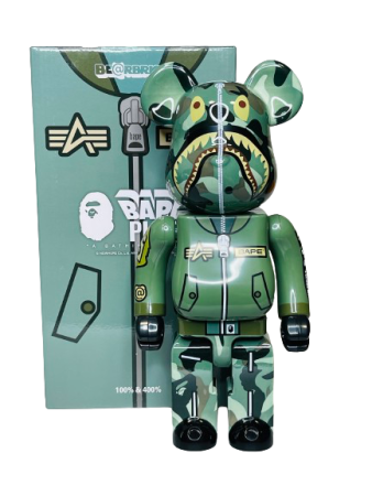 Bearbrick Bape x Alpha Pilot Joint Sound (Фігурка Бейп пілот) 400% (28см)