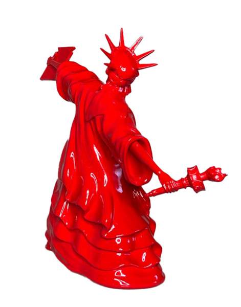 Фігурка Статуя Свободи в сучасному мистецтві Banksy, скульптура зі смоли, факел Riot of Liberty Червона (34 см)