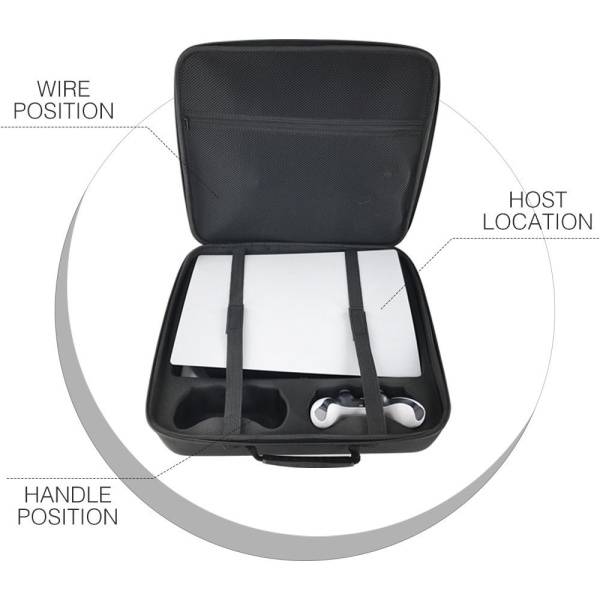 Дорожня сумка-кейс для перенесення консолі Sony PlayStation 5 / PS5 Pro квадратна чорна