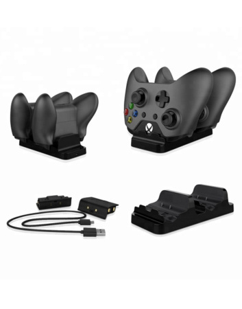  Зарядная Док-станция с 2 Перезаряжаемыми Батареями XBOX ONE (Черная)