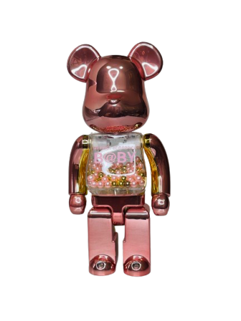 Bearbrick My First Baby Pink/Gold (Фігурка рожево золота) 400% (28см)