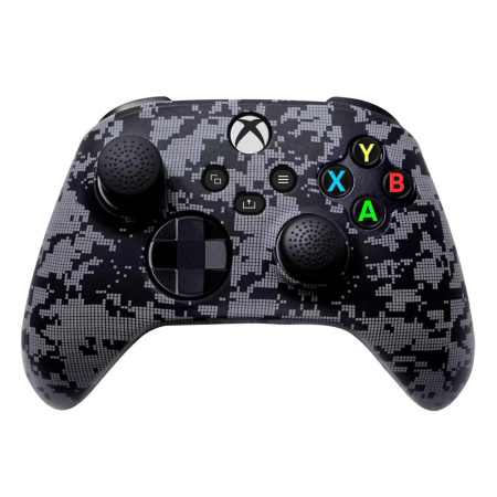 Камуфляжний силіконовий чохол для геймпада Xbox Series X|S з насадками на стіки (модель HX-015)