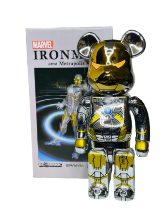Bearbrick x Sorayama x Marvel Iron Man (Фігурка Залізна людина) 400% (28см)
