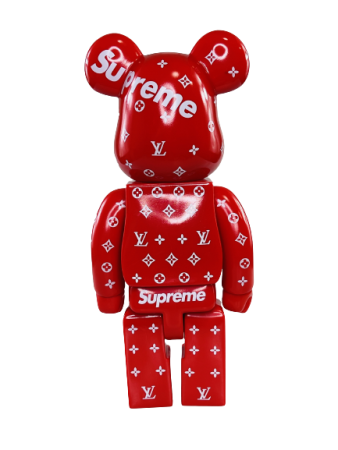 Bearbrick Louis Vuitton Supreme красный 400% (28 см)
