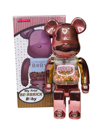Bearbrick My First Baby Pink/Gold (Фігурка рожево золота) 400% (28см)